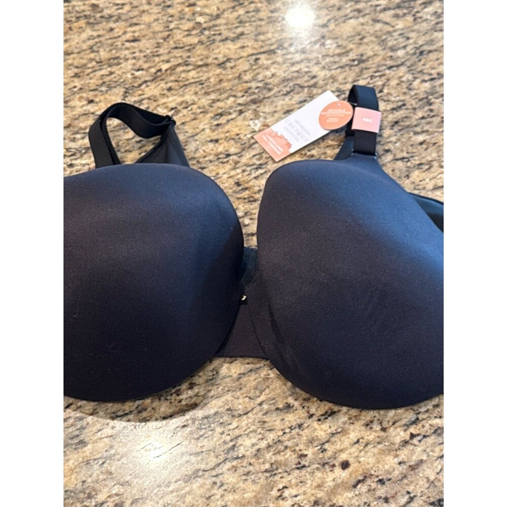 Cacique Black Lightly lined Invisible back smoothing T-Shirt Bra